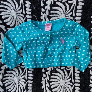 <3/$20> U.S. Polo Assn Heart Polka Dot Sweater 12M